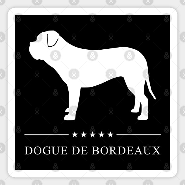 Dogue de Bordeaux Dog White Silhouette Magnet by millersye